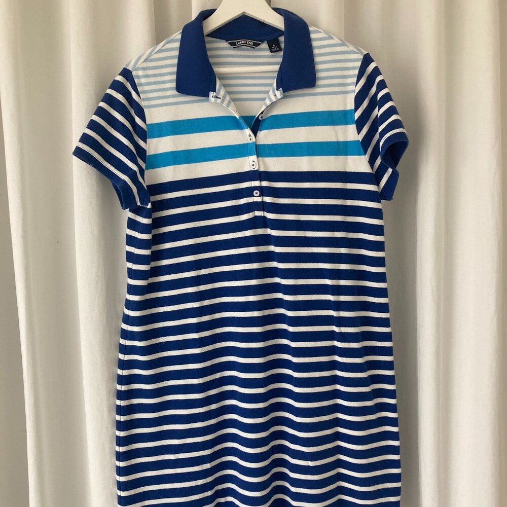 Striped land's End polo tennis dress